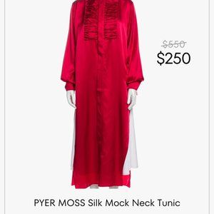 PYER MOSS Silk Mock Neck Tunic